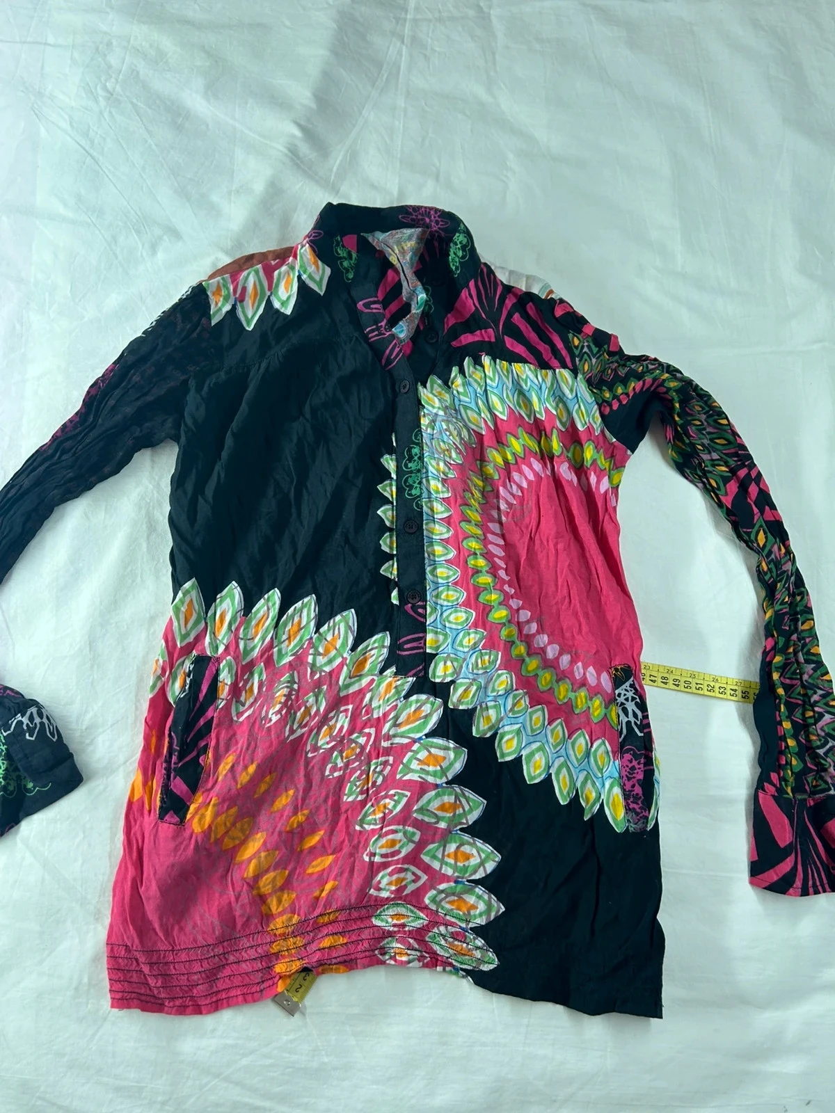 Blouse à manches longues desigual à motifs vintage multicolore
